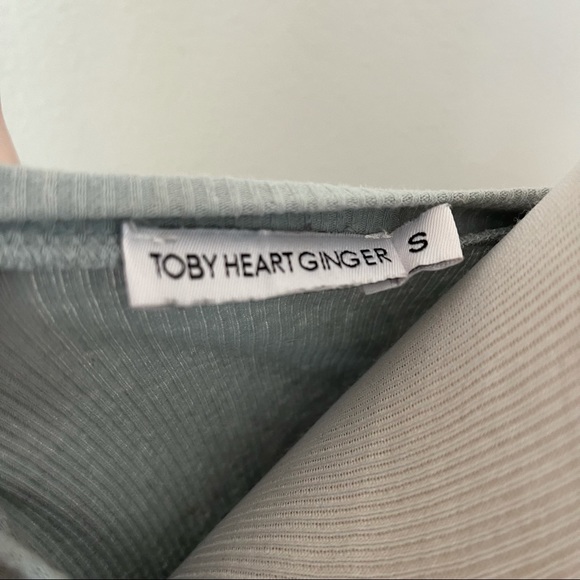 Toby Heart Ginger Mint Ribbed Bodycone Dress Size S - Picture 9 of 9